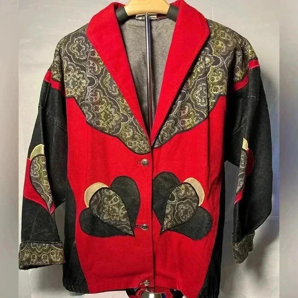 VTG 1980’s Gold Canyon De-Zines Denim Embroidered Jacket USA MADE Large